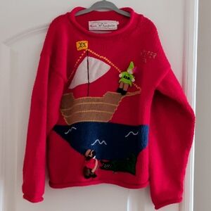 Red Kids Sweater with Nautical Design